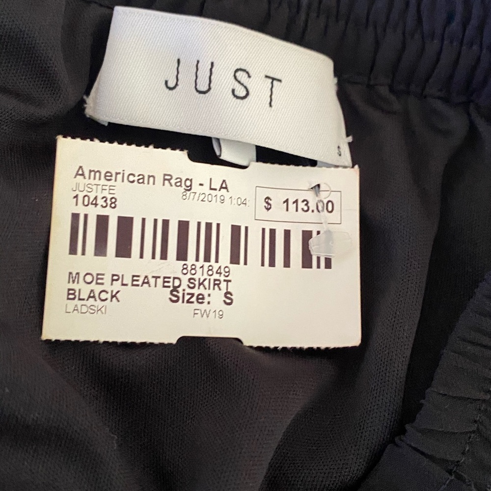 JUST black pleated skirt